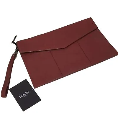 New Botkier Envelope Clutch Wristlet Bag Bordeaux Wine Color Minimalist Bag • $25