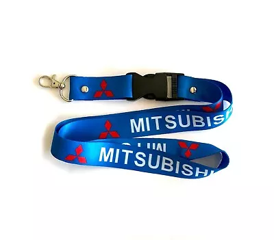 Mitsubishi Lanyards 1 Inch X 22 Inch KeyChain ID Badge Cardholder Blue • $12.99