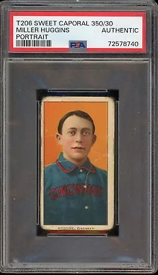 1909-11 T206 Sweet Caporal 350/30 Baseball Miller Huggins Portrait PSA AUTHENTIC • $150