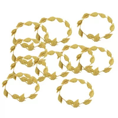 10pcs Gold Leaf Roman Greek Goddess Laurel Wreath Fancy Dress Party Headband • £18.01