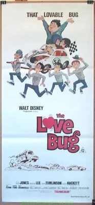 THE LOVE BUG MOVIE POSTER Original 13x28 Australian Daybill R1979 Volkswagon Bug • $28.15