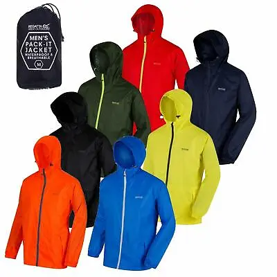 Regatta Mens Pack-it In A Bag Packable Waterproof Jacket Outdoor Pack A Mac • £21.99