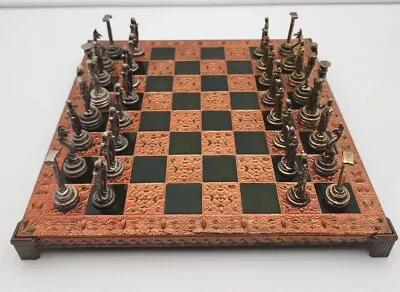 Vintage Roman Greek Chess Set 3  Queen Metal Pieces • $229.99