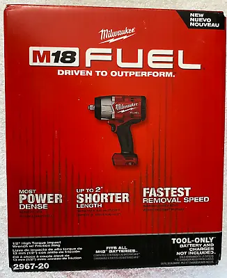 New Milwaukee Fuel 2967-20 M18 18 Volt Li-ion 1/2” High Torque Impact Wrench NIB • $244.89