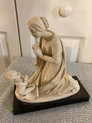 G. Ruggeri Sculpture Mother And Child Praying Bianchi Made In Italy • $40