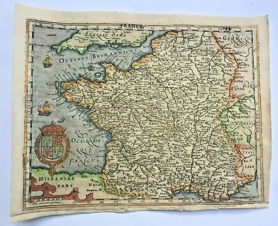 France 1613 Mercator / Hondius Atlas Minor Nice Antique Map 17th Century • £142.49