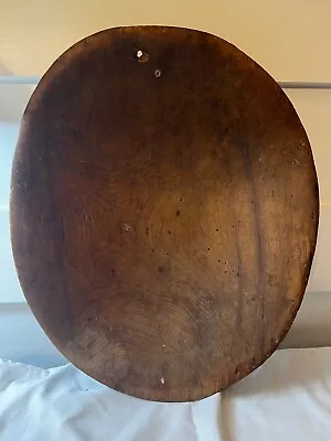 Rare Mid. 19th C. Wood Trencher Bowl Primitive Treenware 17 1/2 X14 1/2  • $225