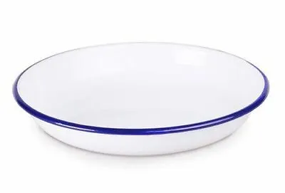 Enamel Rice Plate White Pasta Bowl Dish Falcon Traditional 22cm Camping Caravan • £8.29
