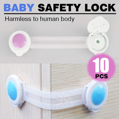 $10.98 • Buy 10X Safety Door Lock Fridge Drawer Toilet Cupboard Cabinet For Baby Kids Child