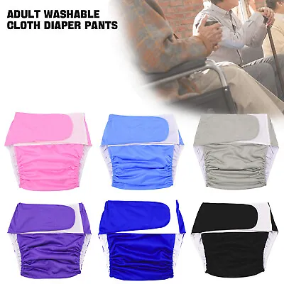 Adjustable Adult Diaper Cover Nappy Pants Soft Waterproof Incontinence Underwear • £12.32