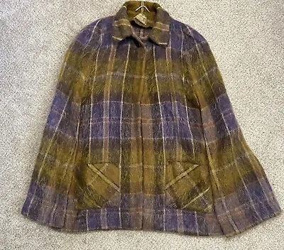 Andrew Stewart Mohair Wool Plaid Poncho Jacket Made In Scotland Cape • $25