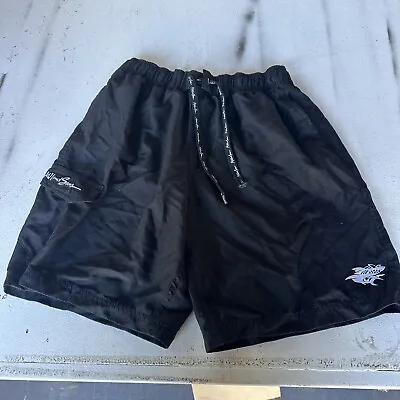 Maui And Sons Swim Trunk UnLined Shorts Men's M Black Shark Logo • $9