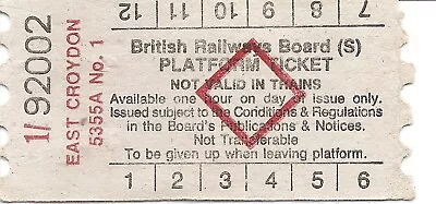 B.R.B. AA Platform Ticket - East Croydon No. 1 Machine • £0.50