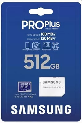 Samsung PRO Plus Micro SD Card 512 GB +Adapter For Phones Camera Tablet GoPRO • $68