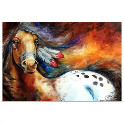 Spirit Indian Warrior Pony Poster Art Print Horse Home Decor • $29.99