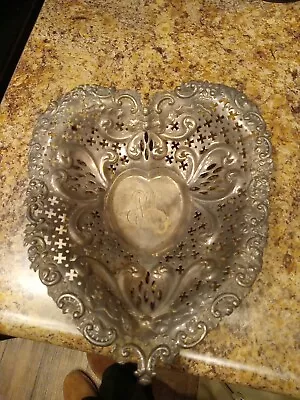 Vintage Heart Shaped Sterling Dish  Beautiful Piece  • $62.95