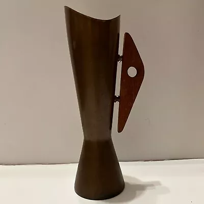 Vtg MCM 60's Copper Vase Teak Handle Dahlman Modern Decor Design 8.5  • $68