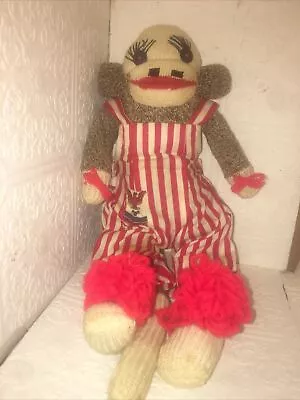 £39.13 • Buy Vintage Handmade Adorable Sock Monkey 19  Tall Plush Toy Collectable With Over