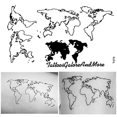 Mini Map Tattoo Atlas Temporary Tattoo Sailor Fancy Dress Fun Stag Hen Do • £2.79