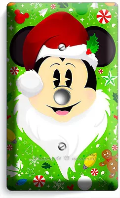 Mickey Mouse Santa Claus Beard Christmas Tree Light Switch Outlet Wall Plate Art • $17.99