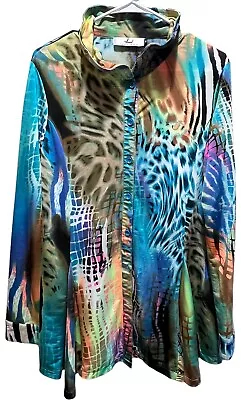 EUC! VTG Rossi Roma Italian Long Multicolor Artsy Top Tunic  Sz M • $25