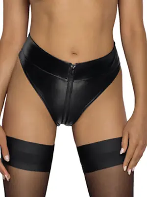 Noir Handmade Female Powerwetlook Waisted Panties With 2 Way Zipper • £51.99