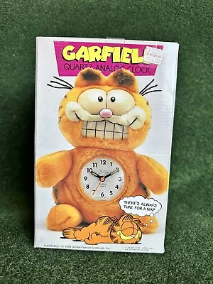 Vintage Garfield Quartz Analog Clock Sealed In Box • $150