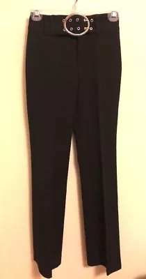 Vertigo Paris Belted Black Pants With Buckle Size 34/2 .Made In France. • $85