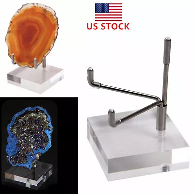 Acrylic Stainless Steel Crystal Display Stand Mineral Mining Holder Jewelry Rack • $12.49