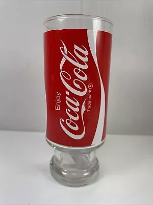 Coca-Cola Coke Pedestal Glass Drinking Glass 1970s Retro Vintage • $10.99