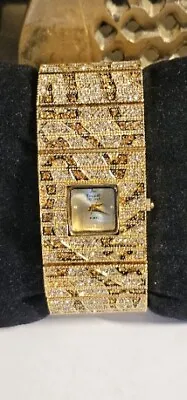 Kennith Jay Lane Women's Watch Vintage Gold Snake Pattern Brown Tan Crystal • $200