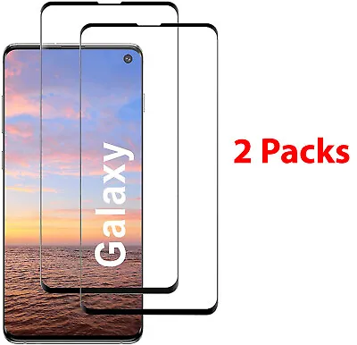 $6.49 • Buy 2X Full Cover Tempered Glass Screen Protector For Samsung Galaxy S10e S10 Plus