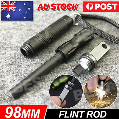 $7.95 • Buy Outdoor Survival Magnesium Flint And Steel Striker Fire Starter Lighter Stick