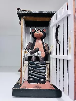 Vintage Wood Out House 8.5 In Does A Bear? • $27.99