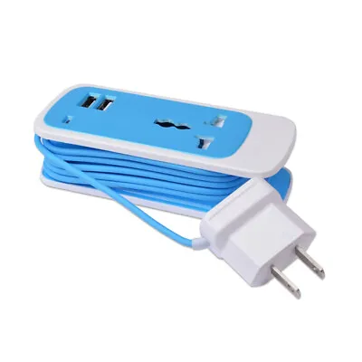 Universal AC Charger 3-in-1 W/Dual 2.1Amp USB Ports Compact For Travel (Blue) • $10.95