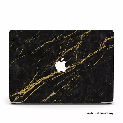 Upscale Black Gold Marble Laptop Case For Macbook Pro Air 11 12 13 14 15 16 Inch • $6.50