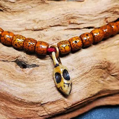 Gandhanra Tibetan AmuletYak Bone Skull Bead Pendant For MalaPrayer Beads • $25.99