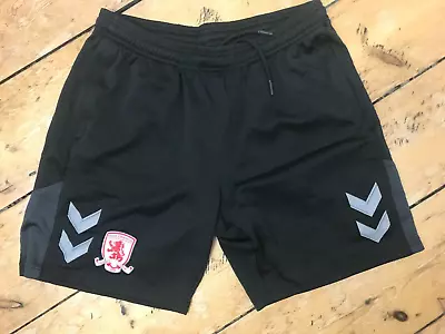 Large Middlesbrough FC Football Shorts Black Player Shorts With Pockets • £10.90