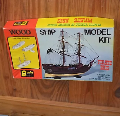 Vintage Sterling Wood Ship Model Kit 10.5  Pirate Brig #G6 • $19.95