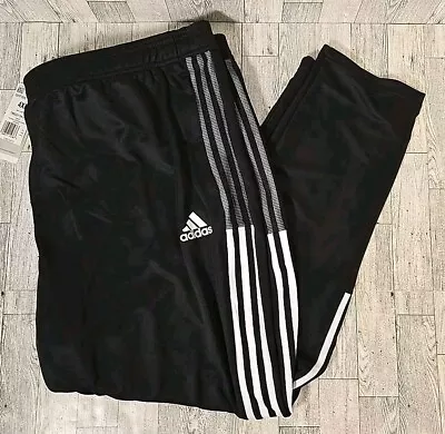 Adidas Athletic Pants 4XL Mens Black 3 Stripes Football Soccer TIR021 GH7305 NEW • $32.50