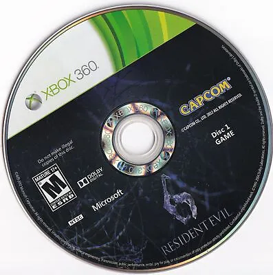 Microsoft Xbox 360 Resident Evil 6 Video Game Capcom 2012 Disc 1 Only Tested • $9.95