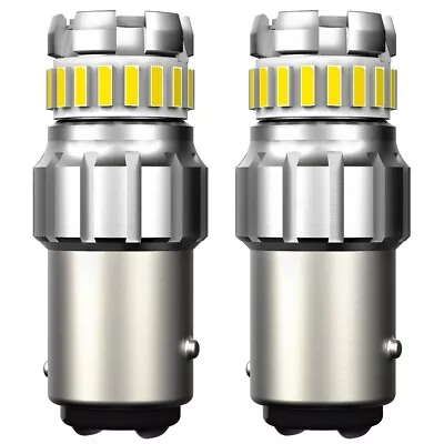 2x White BAY15D 1157 LED Brake Stop Tail White Lights Bulbs Car Auto Accessories • $11.59