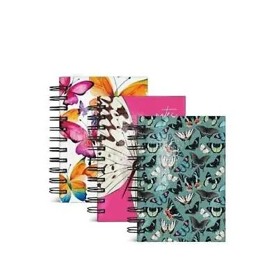 A6 Butterflies Hardback Spiral Notebook Lined Ruled Planner Writing Pad Notes Sc • £3.79