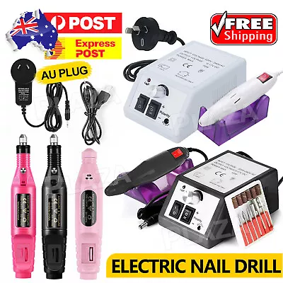 Electric Nail Drill Machine Kit Sanding File Bits Acrylic Pedicure Manicure Tool • $14.95