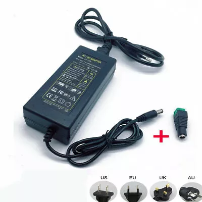 $6.97 • Buy 12V 5A 5 Amp 60W DC POWER Supply ADAPTER Transformer LED Strip Light, CCTV, PC