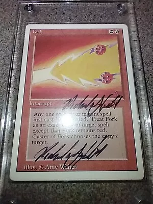 Richard Garfield MTG Double Signature Fork Autograph Personalized Vintage Card • $350