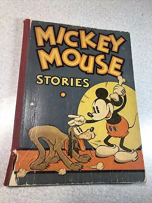 Mickey Mouse Stories Book No. 2 1934 Red Spine Cardstock Cover [Complete] • $37.99