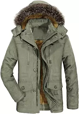 Mens Mod Style Scooter Parka Coat Jacket Fur Hood Outdoor Size 2xl • £22.99