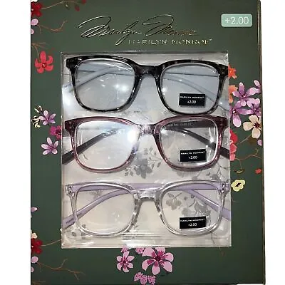 Marilyn Monroe Premium 3-pack Reading Glasses Readers +2.00 New🌸 • $29.99