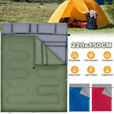 4 Season Sleeping Bag Camping Hiking Bags Waterproof Envelope Zip Single Double • £13.99